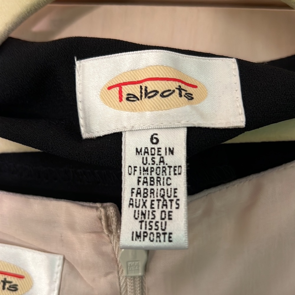 Talbots Vintage Tan And Black Dress And Jacket - Gem